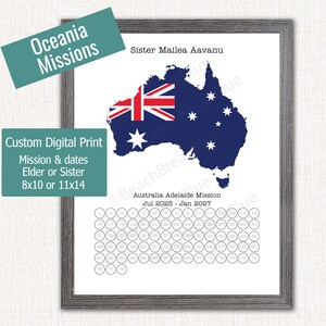 Benutzerdefinierte HHL-Missionar Countdown-Kalender, Australien-Mission, Neuseeland-Mission, HHL-Mission Geschenk, Mission Abschied