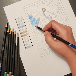Look Unto Christ Coloring craft, 2025 LDS Youth Theme, Coloring template for Young Women, 2025 Come Follow Me, YW camp craft, girls camp