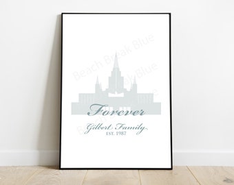 Custom LDS temple print, lds temple, all lds temples, missionary gift, lds wedding gift, baptism gift, called to serve, temple marriage