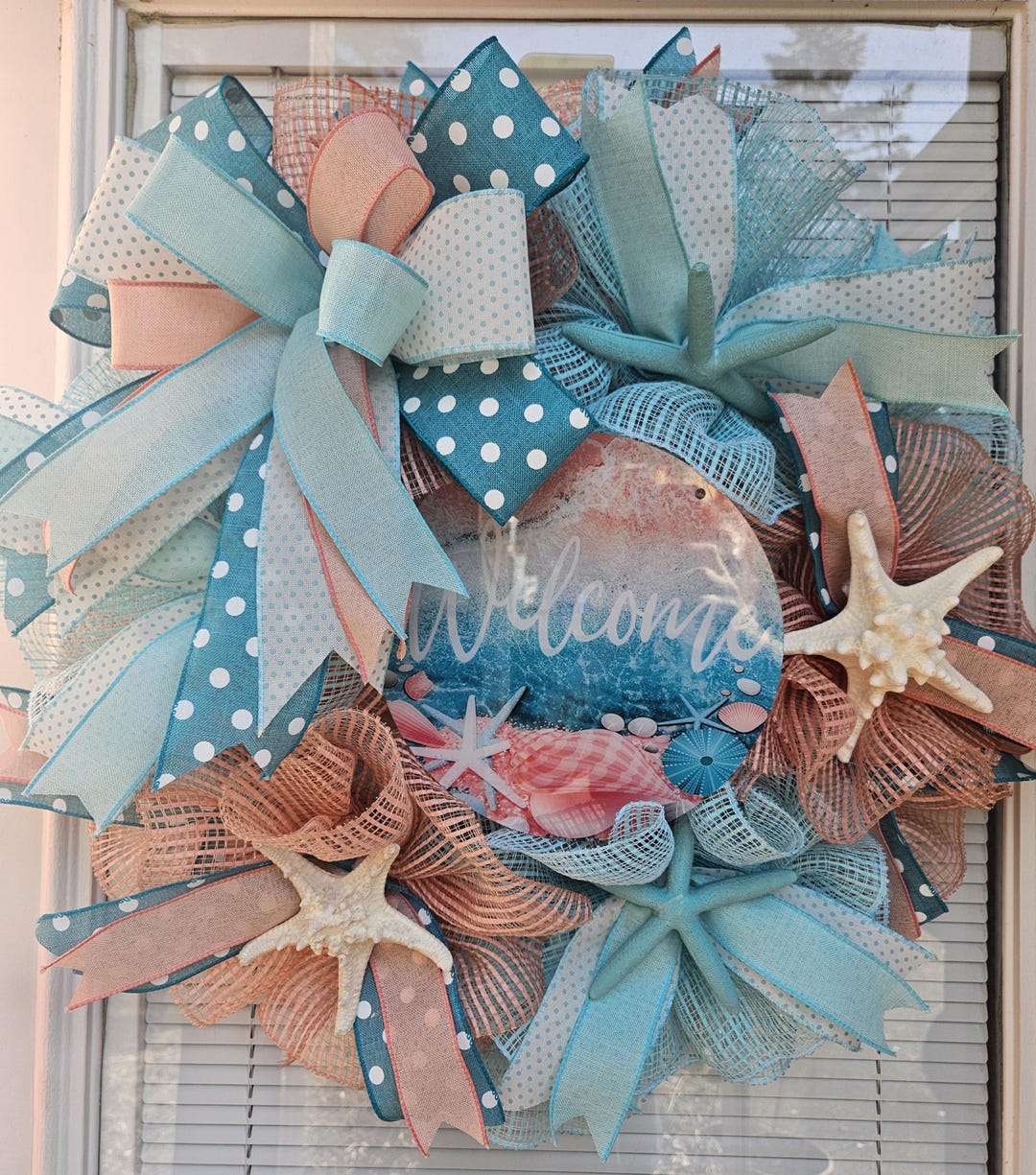 Beach Wreath, Coastal Door Wreath, Summer Front Door Decor, Nautical ...