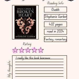 My Reading Notes Template | Aesthetic Book Review Journal Page ...