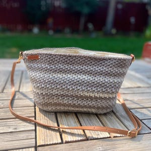 Gray Shimmer Crochet Handbag