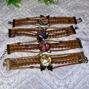 Leather Boho Wrap Charm Bracelet