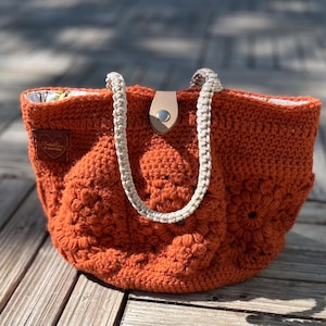 Burnt Orange Crochet Handbag