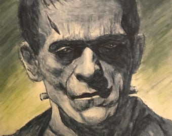 The Frankenstein Monster - Boris Karloff - original painting by Jace Witman