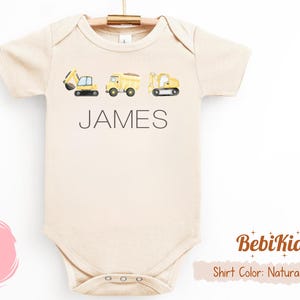 Personalized Construction Truck Shirt: Toddler & Kids Cotton Blend