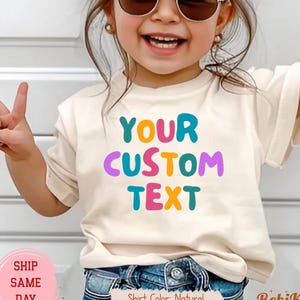 Personalized Retro Kids Tee, Custom Text Toddler Shirt