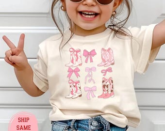 Coquette Cowgirl Bodysuit: Pink Bows & Cowboy Boots Baby Outfit