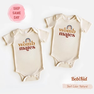 Set di body per gemelli Womb Mates - Divertenti tutine abbinate