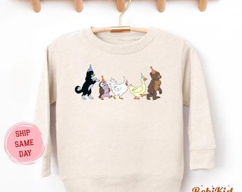 Felpa con cappuccio per bambini a tema orsetto, girocollo per feste con simpatici animali