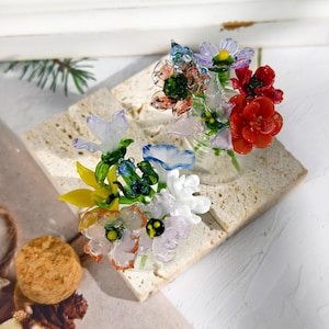 Glass Birth Month Flower, Birth Flower Gift, Hand Glass Flower Sculptures, Glass Flower Bouquet, Unique Birthday Christmas Gifts for Her Mom