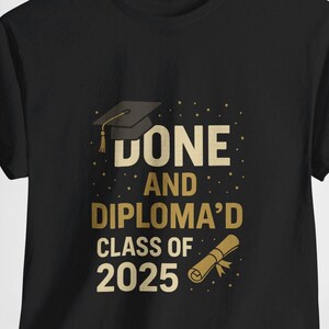 Camiseta de graduación, camiseta de la clase de 2025, camiseta de celebración de logros, regalo para graduados, ropa informal unisex