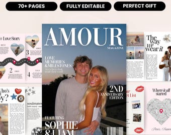 Couple Magazine Template | Anniversary Gift for Boyfriend or Girlfriend | Custom Gift |  Relationship Gift | Couple Gift | Christmas Gift
