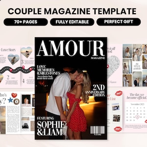 Couple Magazine Template | Anniversary Gift for Boyfriend or Girlfriend | Custom Gift |  Relationship Gift | Couple Gift | Christmas Gift