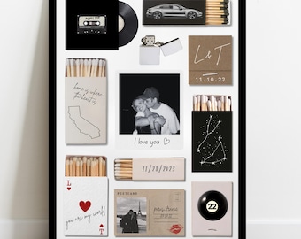 Editable Matchbook Poster Template | Blank Matchbook Template | Matchbox Art | Anniversary Gift | Digital Download | Printable Wall Art