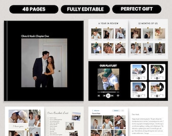 Couple Photo Book Template | Love Story Photo Album Gift  for Anniversary | Photobook Gift for Boyfriend or Girlfriend | Gift for Him or Her