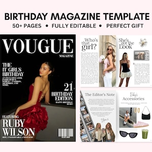 Birthday Magazine | Birthday Gift For Friends | Best Friend Custom Birthday Magazine Template | Personalized Gift | Sister Gift | Magazines