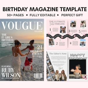 Birthday Magazine | Birthday Gift For Friends | Best Friend Custom Birthday Magazine Template | Personalized Gifts | Sister Gift | Magazines