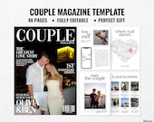 Personalized Couples Magazine Template | Anniversary Gift | Custom Gift for Him and Her | Relationship Gift | Couple Gift | Engagement Gift