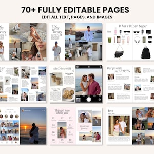 Couple Magazine Template, Custom Anniversary Gift for Boyfriend or Girlfriend, Personalized Gifts for Him or Her, Canva Magazine Template image 4