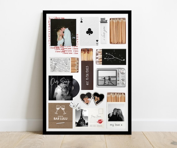 Editable Matchbook Poster Template, Blank Matchbook Template, Matchbox Art, Anniversary Gift, Download, Printable Wall Art, Custom Art