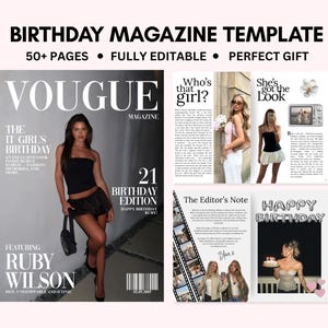 Birthday Magazine | Birthday Gift For Friends | Best Friend Custom Birthday Magazine Template | Personalized Gift | Sister Gift | Magazines