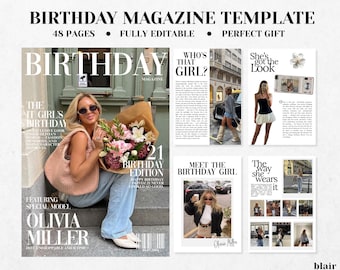 Custom Birthday Magazine | Birthday Gift For Friends | Best Friend Birthday Magazine Template | Personalized Gift | Sister Gift | Magazines