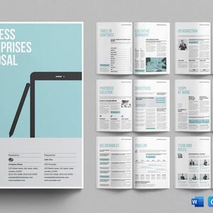 Mall för företagsförslag | Adobe InDesign | Adobe Illustrator | Canva | Microsoft Word