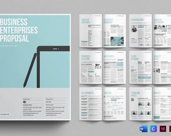 Modèle de proposition d'entreprise | Adobe InDesign | Illustrateur Adobe | Toile | Microsoft Word