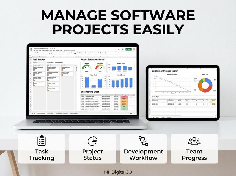 IT Project Tracker-Spreadsheet-Bundle, Software-Dashboard (Excel ...