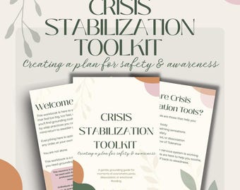 Crisis Stabilization Toolkit | Trauma-Informed Grounding & Coping Skills | Printable Therapy Workbook for Teens and Adults