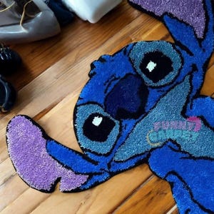 Stitch Shaped Kids Rug – Soft Short Pile Cartoon Carpet for Nursery, Bedroom, or Playroom | 60x50 cm | Cute Non-Slip Mat