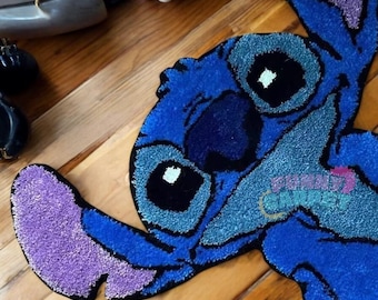 Stitch Shaped Kids Rug – Soft Short Pile Cartoon Carpet for Nursery, Bedroom, or Playroom | 60x50 cm | Cute Non-Slip Mat