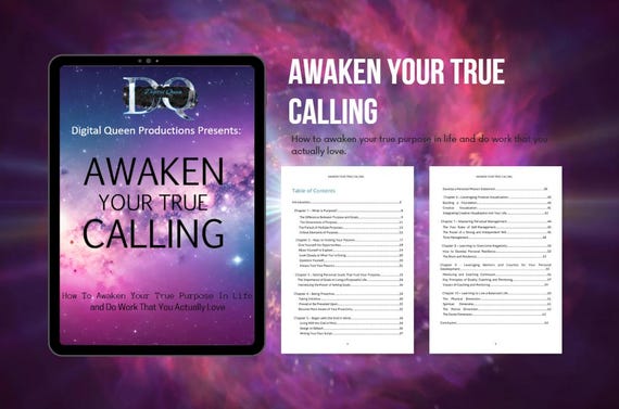 Self discovery Help Guide to Your True Calling and Purpose. (PDF Download)