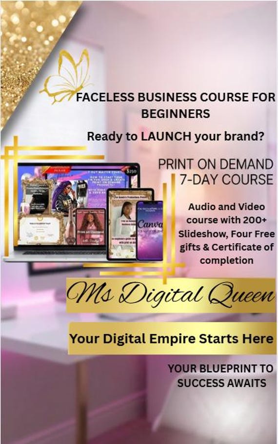 Faceless business: 7 days Print on Demand Course with 4 Free Gifts PDF