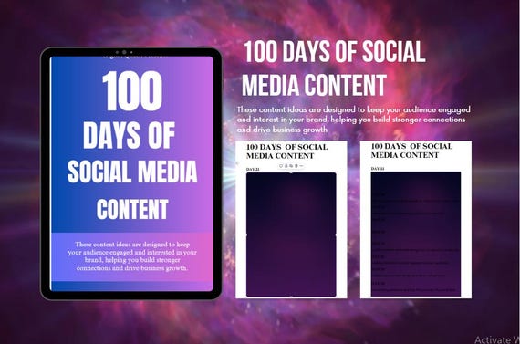 100 Days of Social Media Content PDF: Grow, Engage, Monetize Your Brand