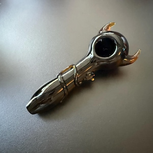 Devilman Glass Smoking Pipe, Hand Blown Glass Pipes, Tobacco Pipe, Hand Pipe, Spoon Pipe, Gift for Smoker
