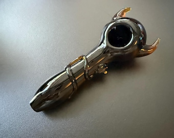 Devilman Glass Smoking Pipe, Hand Blown Glass Pipes, Tobacco Pipe, Hand Pipe, Spoon Pipe, Gift for Smoker