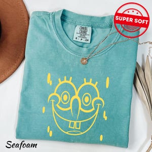 Sponge Bob Face Shirt | Comfort Colors® | Funny Cartoon T-Shirt | Sponge Bob Fan Gift | 90s Nostalgia Tshirt | Unisex Graphic Meme Tee