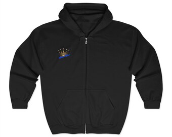 Unisex Crown Skaters Full Zip Hoodie, Streetwear Style