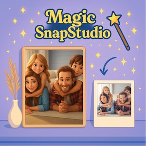 Family Disney Style Portrait | Cartoon Family Art | Custom AI Illustration | Up to 4 Characters
