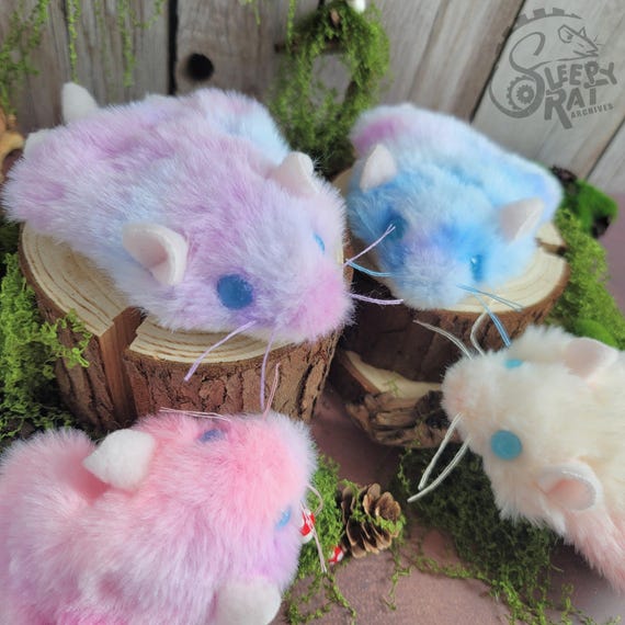 SugarPuff Spriteling Pocket Rat – Bean Bag Fidget Toy | Soft Minky Stuffed Animal | Cute Handmade Rat Gift | Small Plush for Rat Lovers