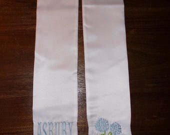 Blue Hydranges Wreath Sash