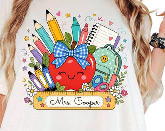 Camiseta personalizada para profesor/a, regalo personalizado para profesor/a, linda camiseta de manzana para profesor/a, camiseta de agradecimiento para profesor/a, regalo para profesor/a, Sra. Profesora