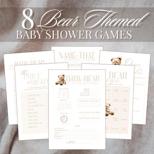 Teddy Bear Baby Shower Games Bundle: Printable Activities (PDF Download)
