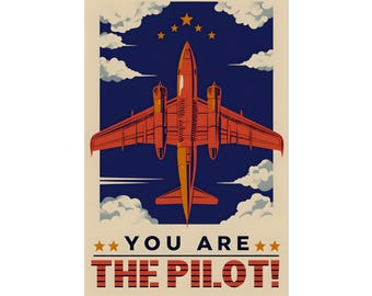 Retro Aviation Poster: Motivational Airplane Art Print for Pilot