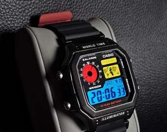 Custom Casio AE-1200 Hydromod – Spectrum Edition