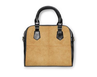 Bruine PU-leren schouderhandtas in vintagestijl
