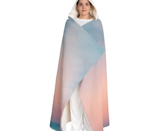 Manta con capucha de sherpa acogedora, manta de forro polar con capucha para mayor calidez en invierno