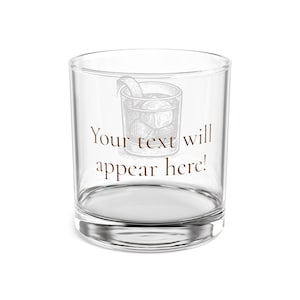 CUSTOM Rocks Glass, 10oz - PERSONALISIERTES altmodisches Glas, gravierter Whiskybecher, Bourbon Glas Geschenk, Scotch Glaswaren, Barware Decor